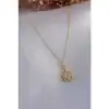 Colezium CLZ741 -  316L Çelik Gold Renk Çiçek Figür Zirkon Taş Detay Kadın Kolye