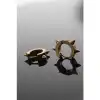 Karce Çelik Gold Renk Çivi Model Çift Küpe