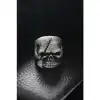 Karce Ayarlanabilir Yaralı Kurukafa Figürlü Erkek Yüzük