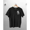 Plaza Group Astronot Baskılı Siyah Oversize Tshirt