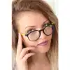 Karce CLZ943  Siyah Renk Oval Sarı Renk  Bayan Gözlük