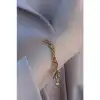 Colezium CLZ741 -  316L Kararmaz Çelik Gold Renk Ay Yıldız Detaylı Kadın Bileklik