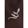 Colezium CLZ943  Ayarlanabilir Silver Renk Zirkon Taşlı Yılan Yüzük