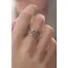 Karce Gümüş Renk Roma Rakam Model Kadın Yüzük