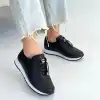 Finna Siyah Cilt Bağcıklı Spor Ayakkabı