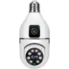 Çift Lensli Duy Girişli Kablosuz Ampul Kamera