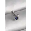 316L Çelik Gümüş Renk Mavi Zirkon Taşlı Tragus Piercing - TJ-PR1271