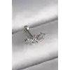 316L Çelik Gümüş Renk Zirkon Taşlı Çiçek Tragus Piercing - TJ-PR1247