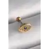 316L Çelik Gold Renk Zirkon Taşlı Göz Tragus Piercing - TJ-PR1252