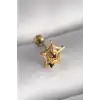 316L Çelik Gold Renk Siyah Zirkon Taş Detay Örümcek Ağ Model Tragus Piercing - TJ-PR1292