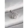 316L Çelik Gümüş Renk Zirkon Taşlı Ay Yıldız Tragus Piercing - TJ-PR1257