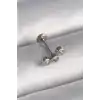 316L Çelik Gümüş Renk Zirkon Taşlı Tragus Piercing - TJ-PR1349
