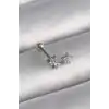 316L Çelik Gümüş Renk Zirkon Taşlı Yıldız Tragus Piercing - TJ-PR1245