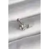 316L Çelik Gümüş Renk Zirkon Taşlı Sallantı Kalp Detay Tragus Piercing - TJ-PR1361