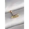 316L Çelik Gold Renk Zirkon Taşlı Kanat Tragus Piercing - TJ-PR1268