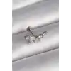316L Çelik Gümüş Renk Zirkon Taşlı Tragus Piercing - TJ-PR1337