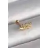 316L Çelik Gold Renk Zirkon Taşlı Dal Tragus Piercing - TJ-PR1258