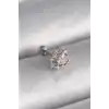316L Çelik Gümüş Renk Zirkon Taşlı Kalp Tragus Piercing - TJ-PR1231