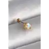 316L Çelik Gold Renk Zirkon Taşlı Kalp Tragus Piercing - TJ-PR1242