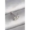 316L Çelik Gümüş Renk Zirkon Taşlı Kelebek Tragus Piercing - TJ-PR1233
