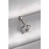 316L Çelik Gümüş Renk Zirkon Taşlı Yıldız Model Tragus Piercing - TJ-PR1297