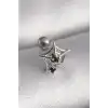 316L Çelik Gümüş Renk Siyah Zirkon Taş Detay Örümcek Ağ Model Tragus Piercing - TJ-PR1293
