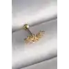 316L Çelik Gold Renk Zirkon Taşlı Çiçek Tragus Piercing - TJ-PR1246