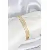 BFS 316L Çelik Gold Renk Simli Model Ajda 65 mm Kadın Bileklik