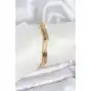 BFS 316L Çelik Gold Renk 65 mm Ajda Zikzak Model 3lü Kadın Bileklik