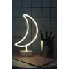 BUFFER® Dekoratif Pilli Ay Tasarımlı 3D Neon Led Masa Ve Gece Lambası