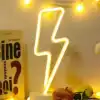 BUFFER® Dekoratif Şimşek Şeklinde Pilli Neon Led Lamba Süs Masa Lambası