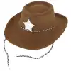 Çocuk Kovboy Şapkası Plastik Üzeri Flok Kaplama Açık Kahverengi