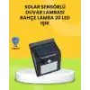 Güneş Paneli ile Şarj Olan 20 LED Dış Mekan Hareket Sensörlü Lamba