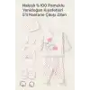Nakışlı %100 Pamuk 5’li Bebek Hastane Çıkışı Seti | Tavşan Desenli Yenidoğan Zıbın Takımı