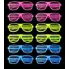 Retro Neon Fosforlu Panjur Gözlük - 12 Adet