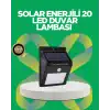 Solar Enerjili 20 LED Hareket Sensörlü Duvar Lambası