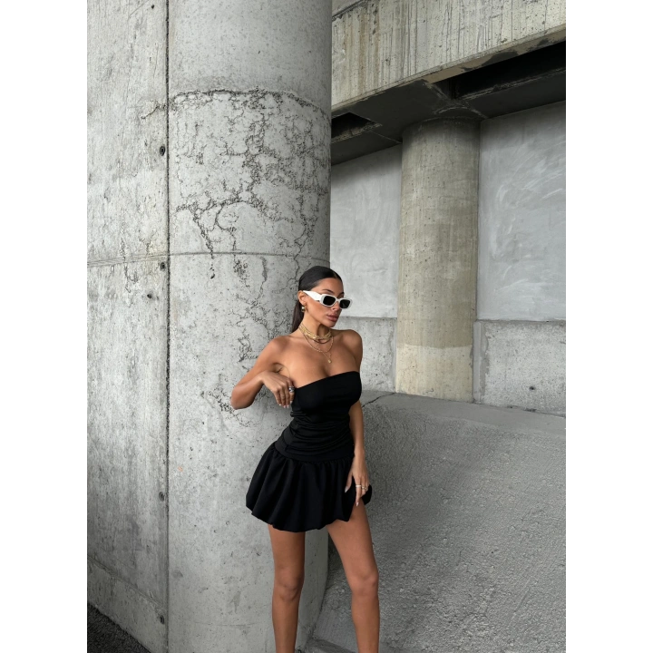 Balon etek&Straplez crop ikili takım