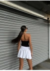 Balon etek&Straplez crop ikili takım
