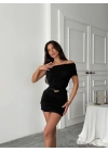 Kemer detay mini elbise