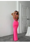 SIRT DEKOLTELİ MAXİ BOY ELBİSE