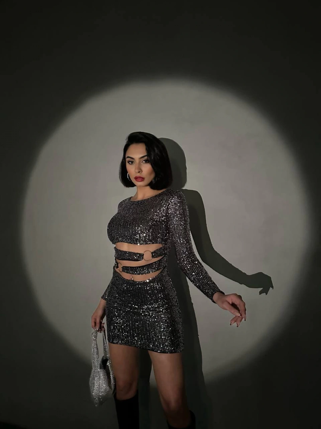 HALKA DEKOLTE MİNİ ELBİSE