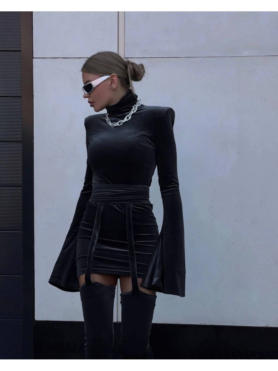 KADİFE KUMAŞ SET ELBİSE