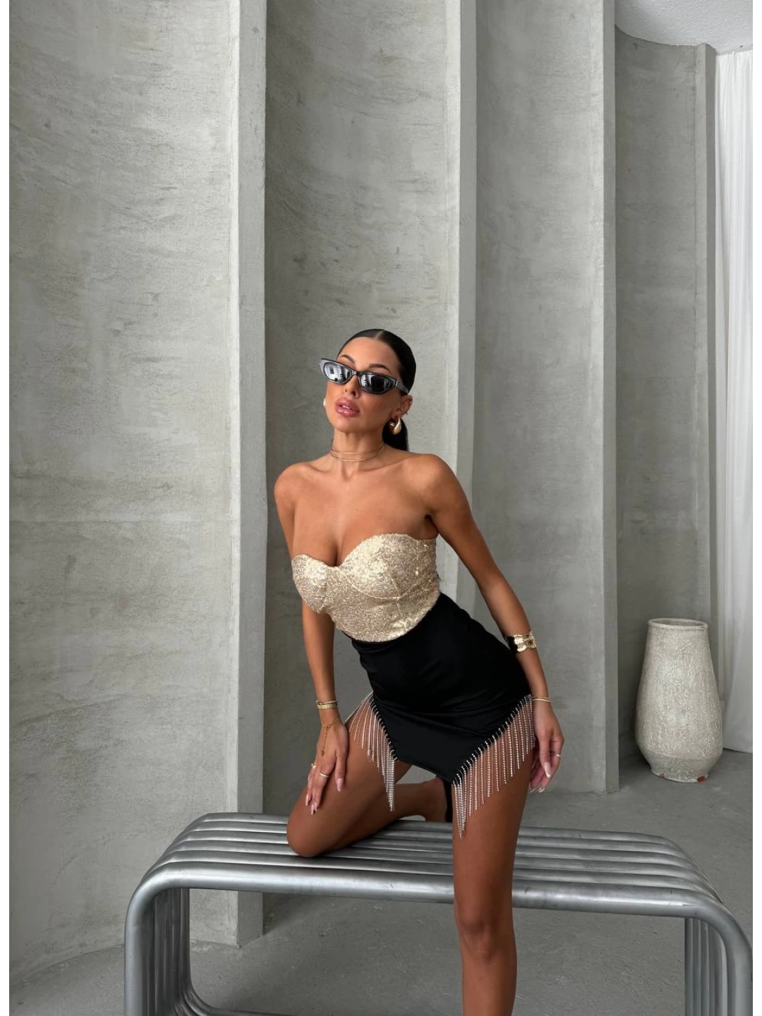 PAYET&KREP MİNİ ELBİSE