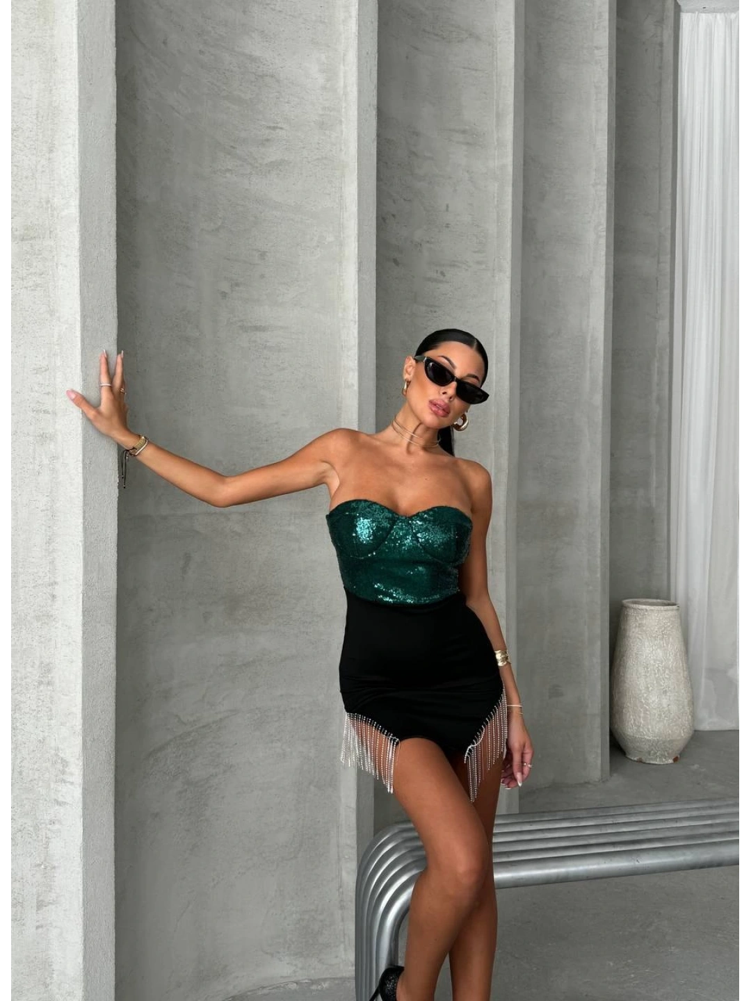 PAYET&KREP MİNİ ELBİSE