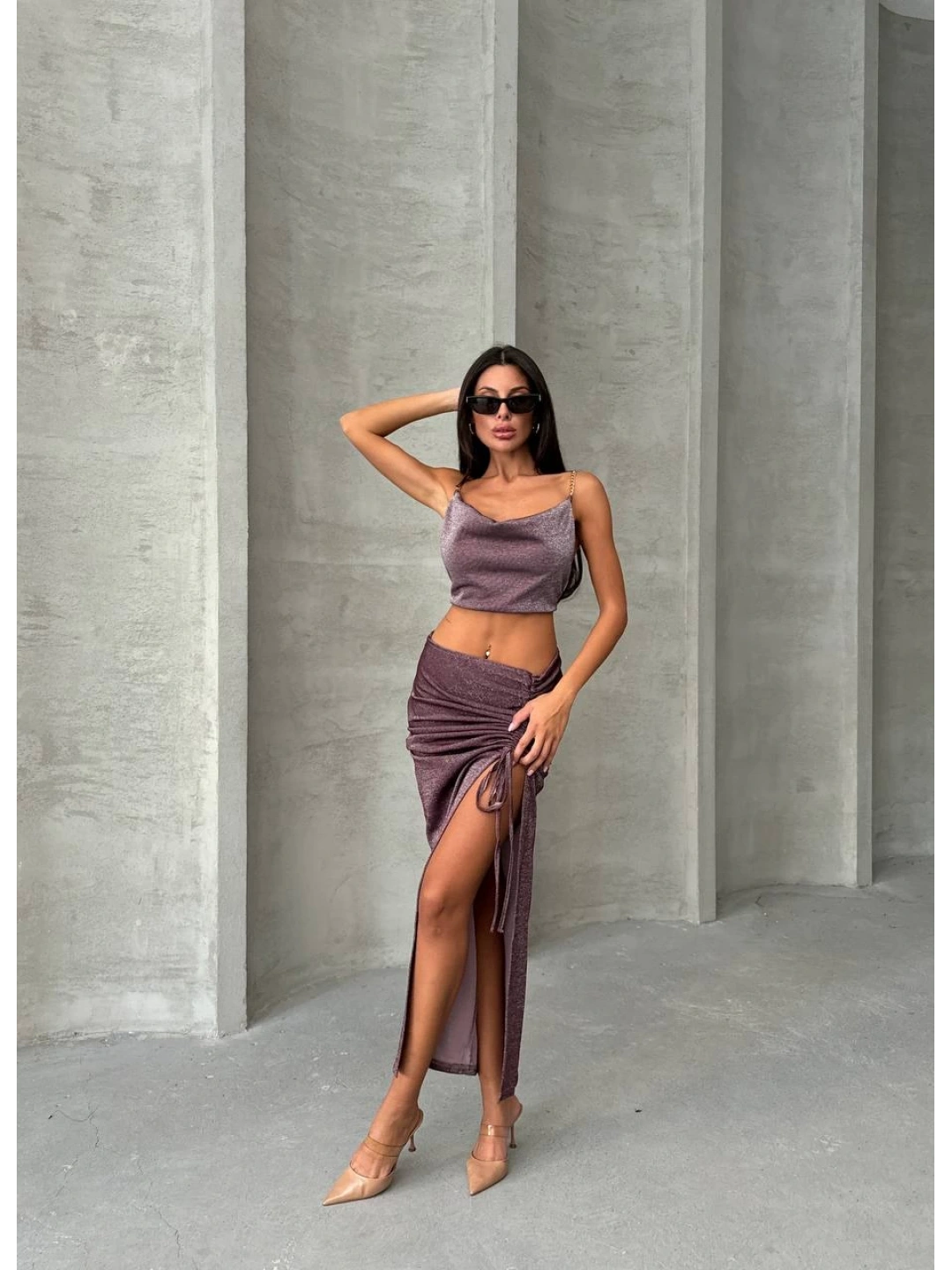 SHINE KUMAŞ ZİNCİR AKSESUARLI İKİLİ TAKIM