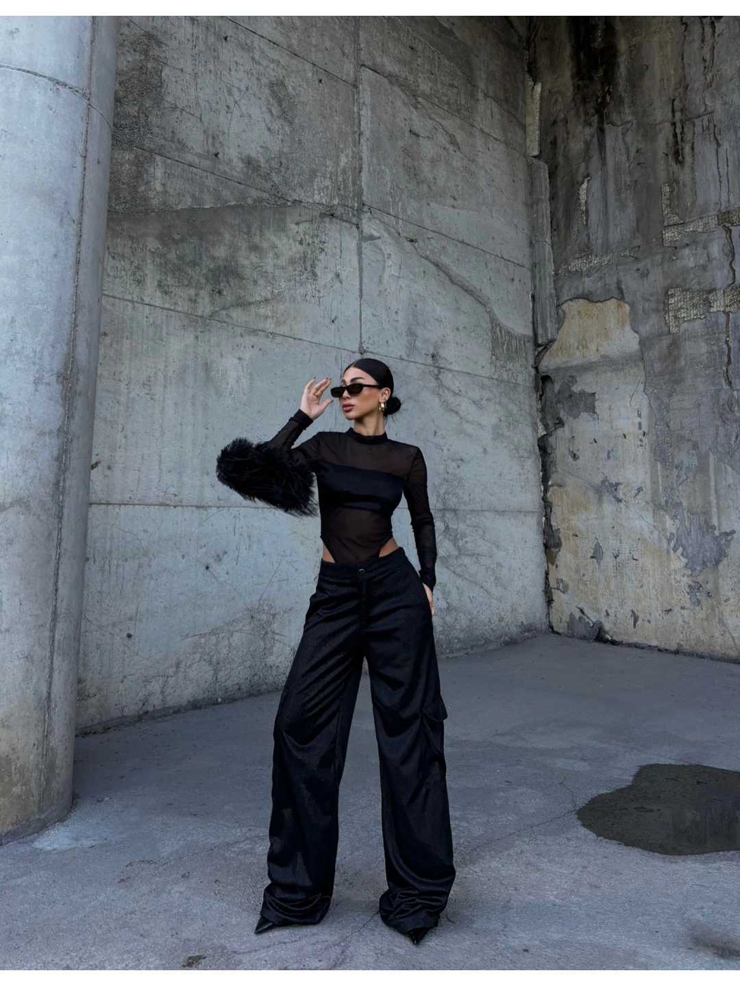 SUNSHINE KUMAŞ PANTOLON & TÜL BODYSUIT TAKIM