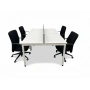 4 Kişilik Beyaz Çoklu Çalışma Masası Workstation