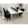 4 Kişilik Beyaz Çoklu Çalışma Masası Workstation