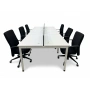 6 Kişilik Beyaz Çoklu Çalışma Masası Workstation