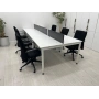 6 Kişilik Beyaz Çoklu Çalışma Masası Workstation